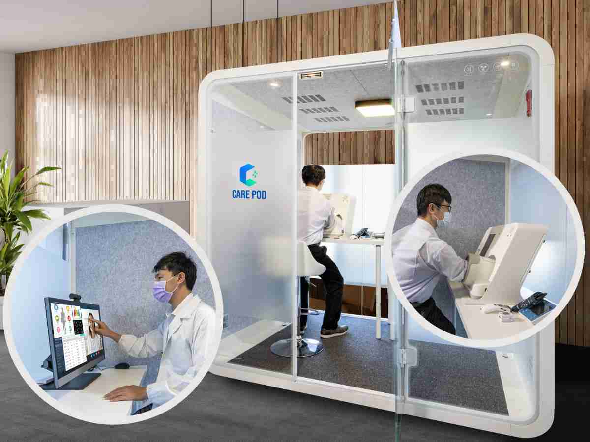 达擎于医疗科技展中展出＂远距诊疗舱＂，，以因应医疗数字化及社会高龄化趋势下、、、、复诊及慢性病患等族群对于远距看诊需求逐渐升高所推出的创新整合方案。。多功能合一、、高隐私性的远距诊疗舱可根据病患端与医师端的不同需求，，提供弹性化及客制化功能，，，，节省医生和病患的精力及时间