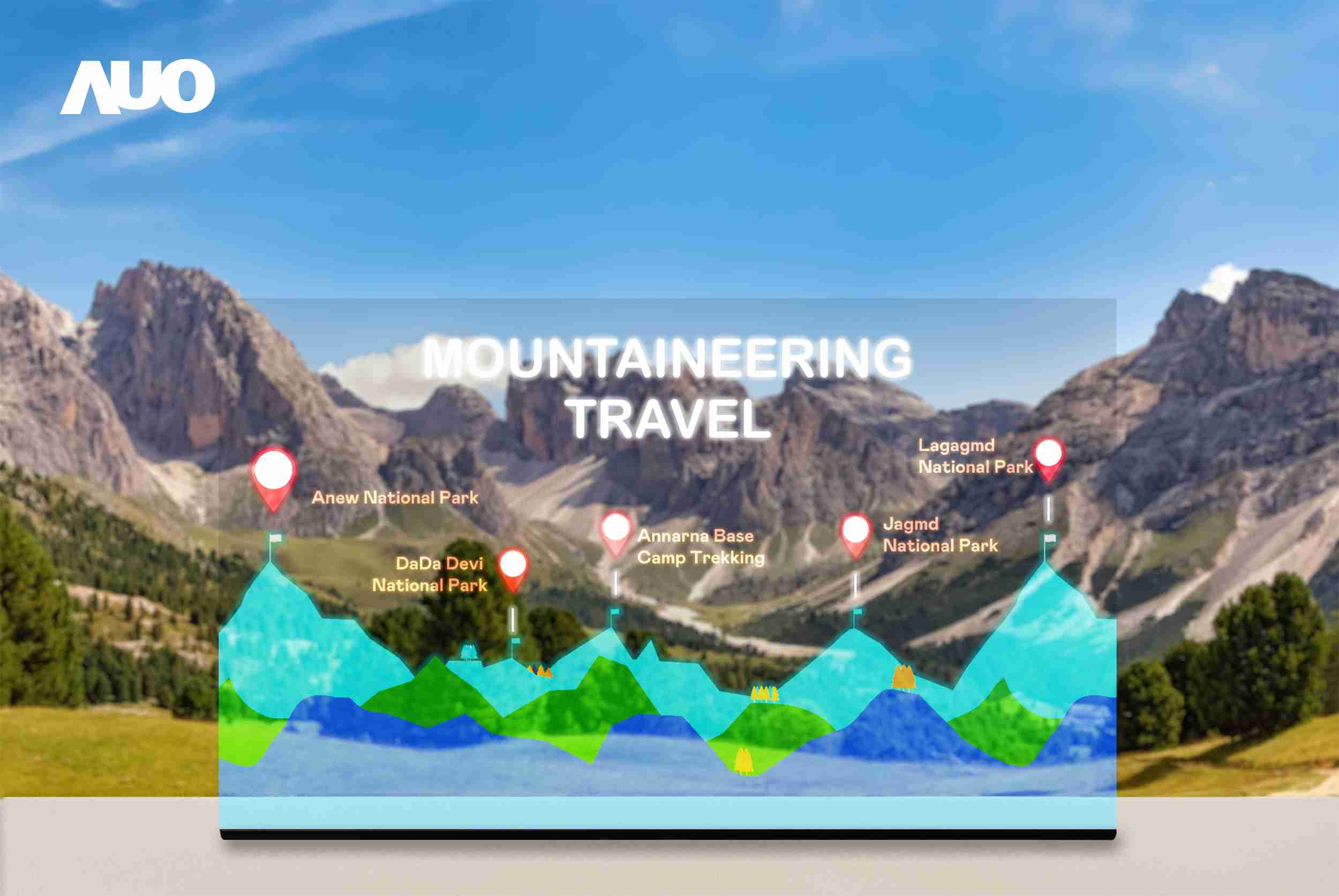 开云电子展示全球单片尺寸最大(*)42吋透明Micro LED显示器拼接而成的〝64吋透明Micro LED显示器〞，，具备高透明度、、、1,000 nits高亮度、、、广色域、、采用三边无边框的无缝拼接等多重特色，，呈现超高清、、、、细腻画质而不遮挡后方视觉，，，满足层峰需求，，可广泛运用于零售、、、、艺术展览或商业空间等场域